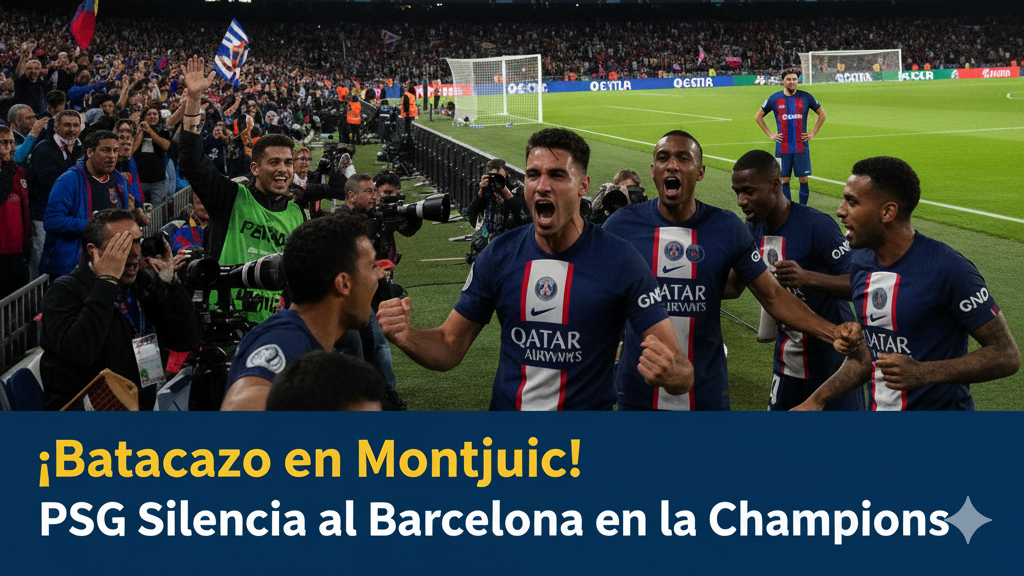 ¡Batacazo en Montjuic! PSG Vence Agónicamente al Barcelona 2-1 con Gol de Ramos en el Final