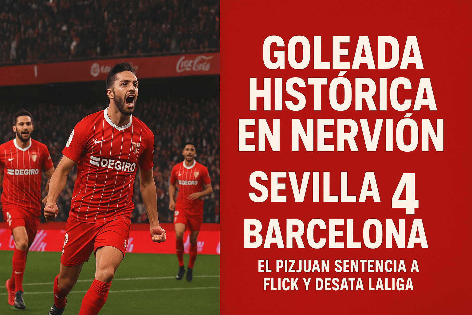 Goleada Histórica en Nervión: Sevilla 4-1 Barcelona. El Pizjuán Sentencia a Flick y Desata LaLiga