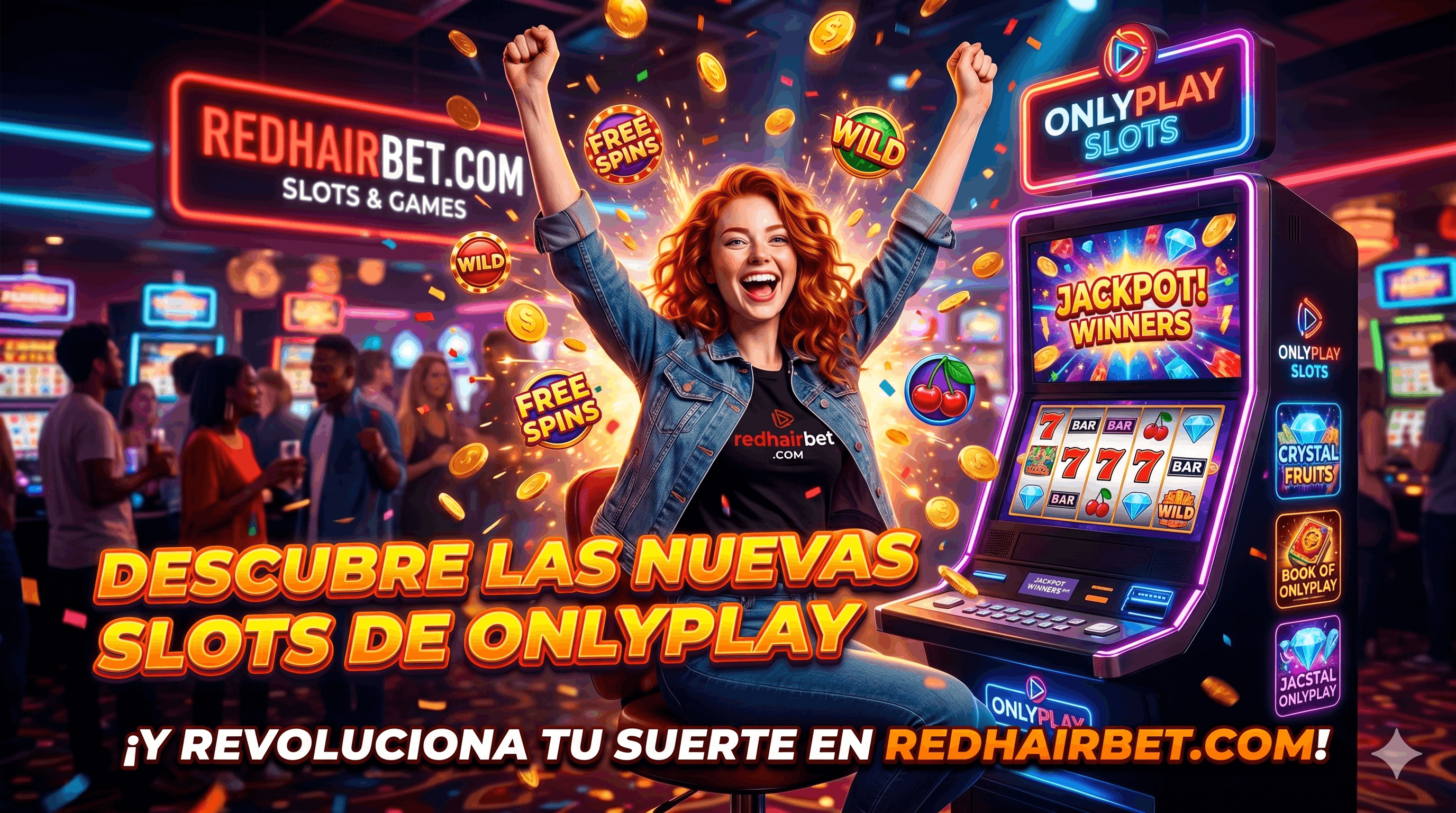 Descubre las nuevas slots de Onlyplay y revoluciona tu suerte en redhairbet.com